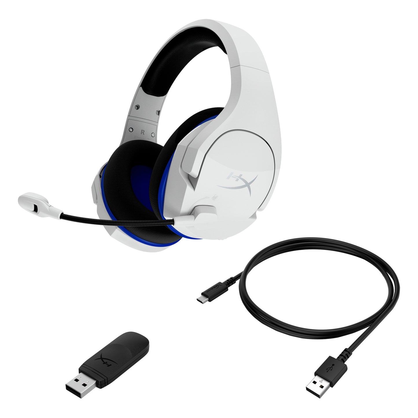 HyperX Cloud Stinger Core - Wireless Gaming Headset (White-Blue) - PS5-PS4