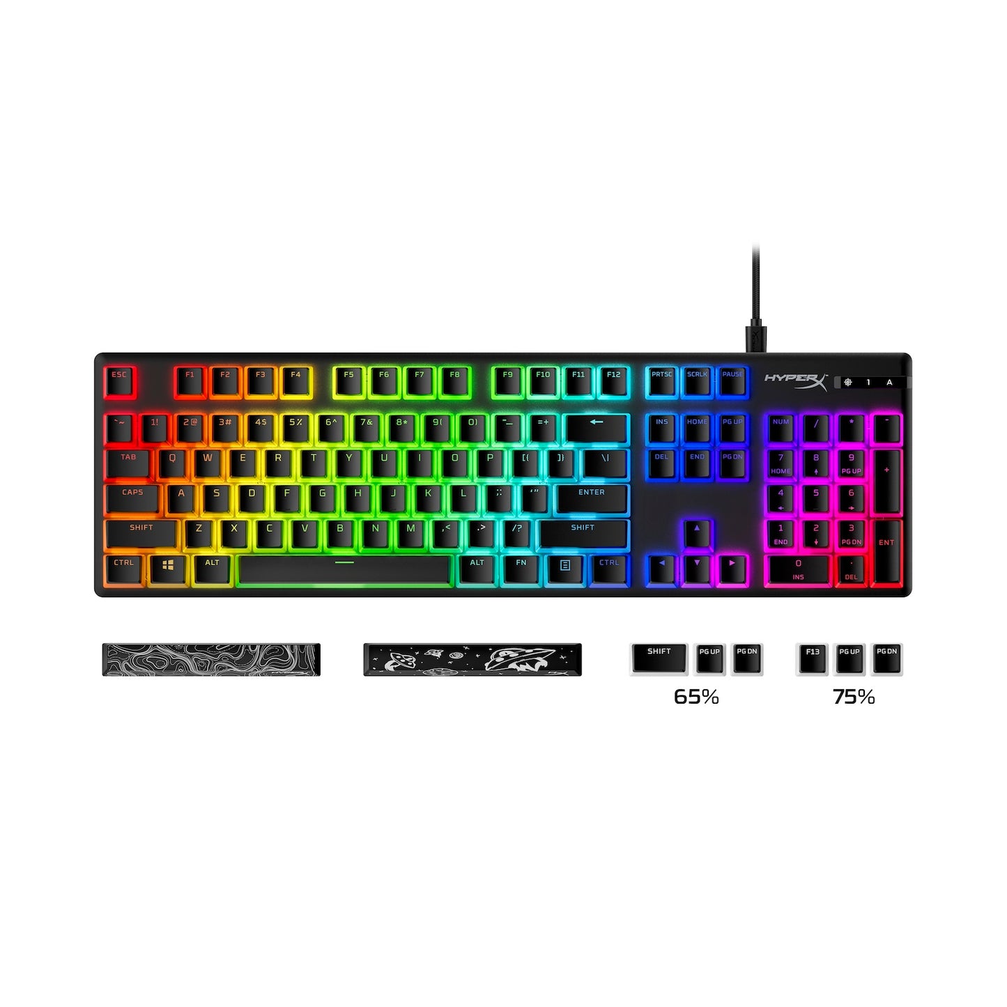 HyperX Pudding Keycaps 2 - Full Key Set - PBT - Pink (US Layout)