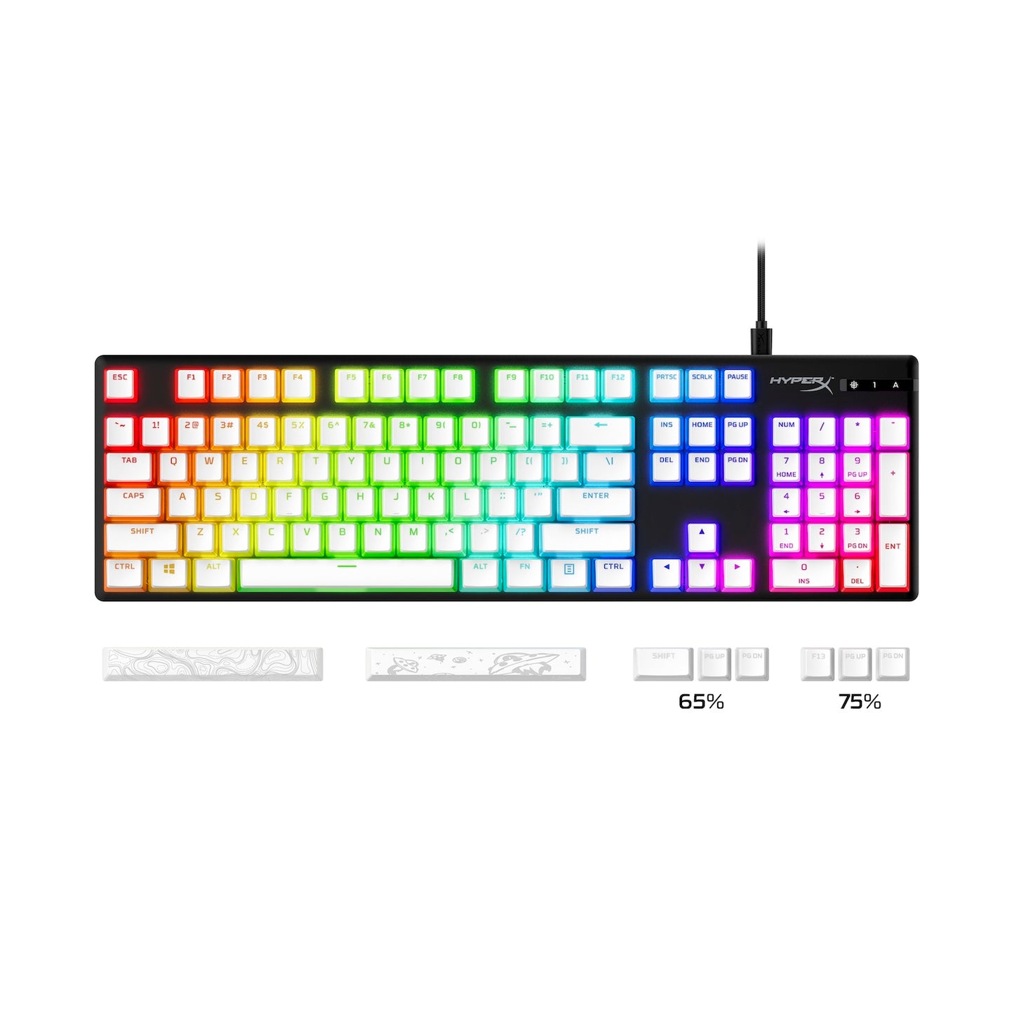 HyperX Pudding Keycaps 2 - Full Key Set - PBT - Pink (US Layout)
