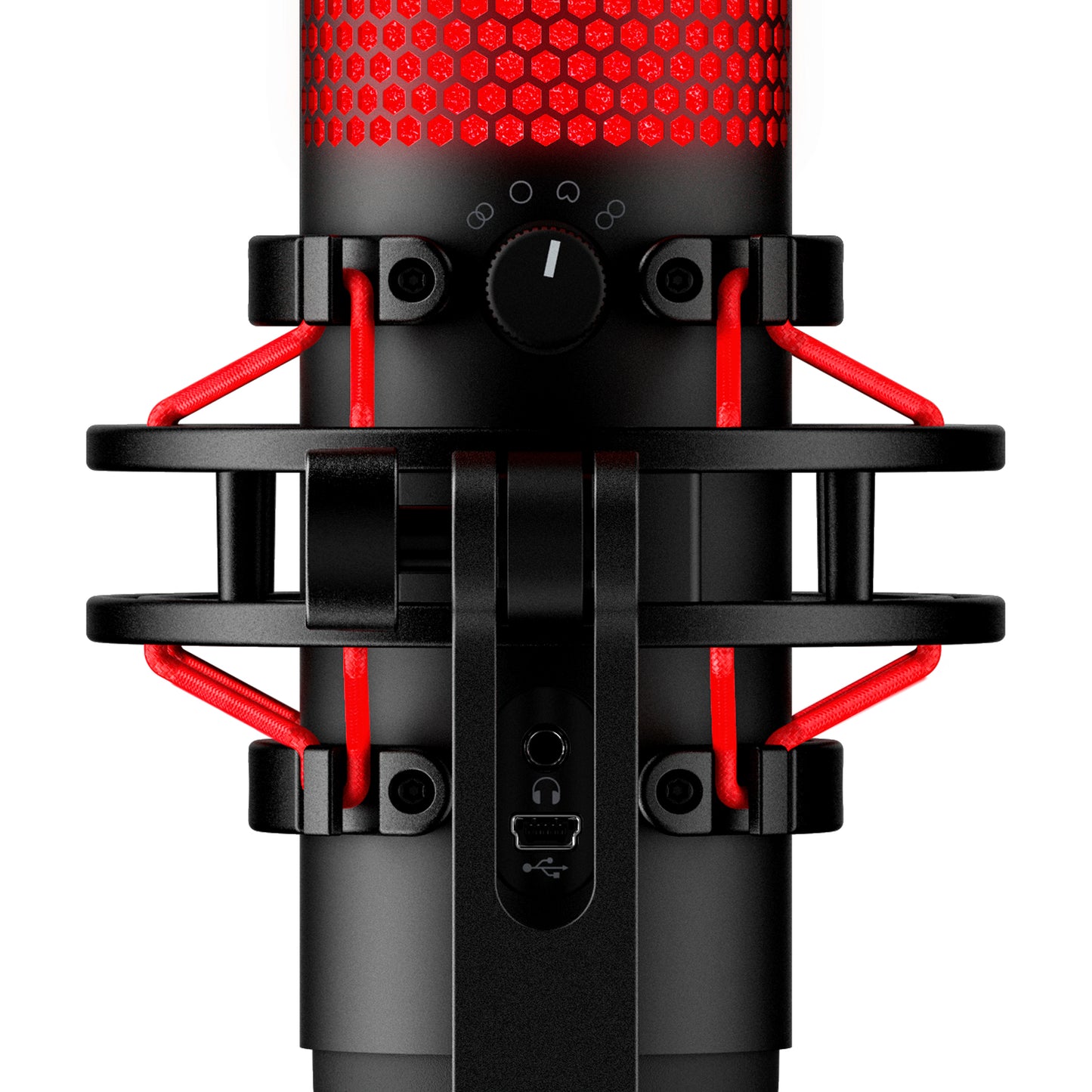 HyperX QuadCast - USB Microphone (Black-Red) - Red Lighting