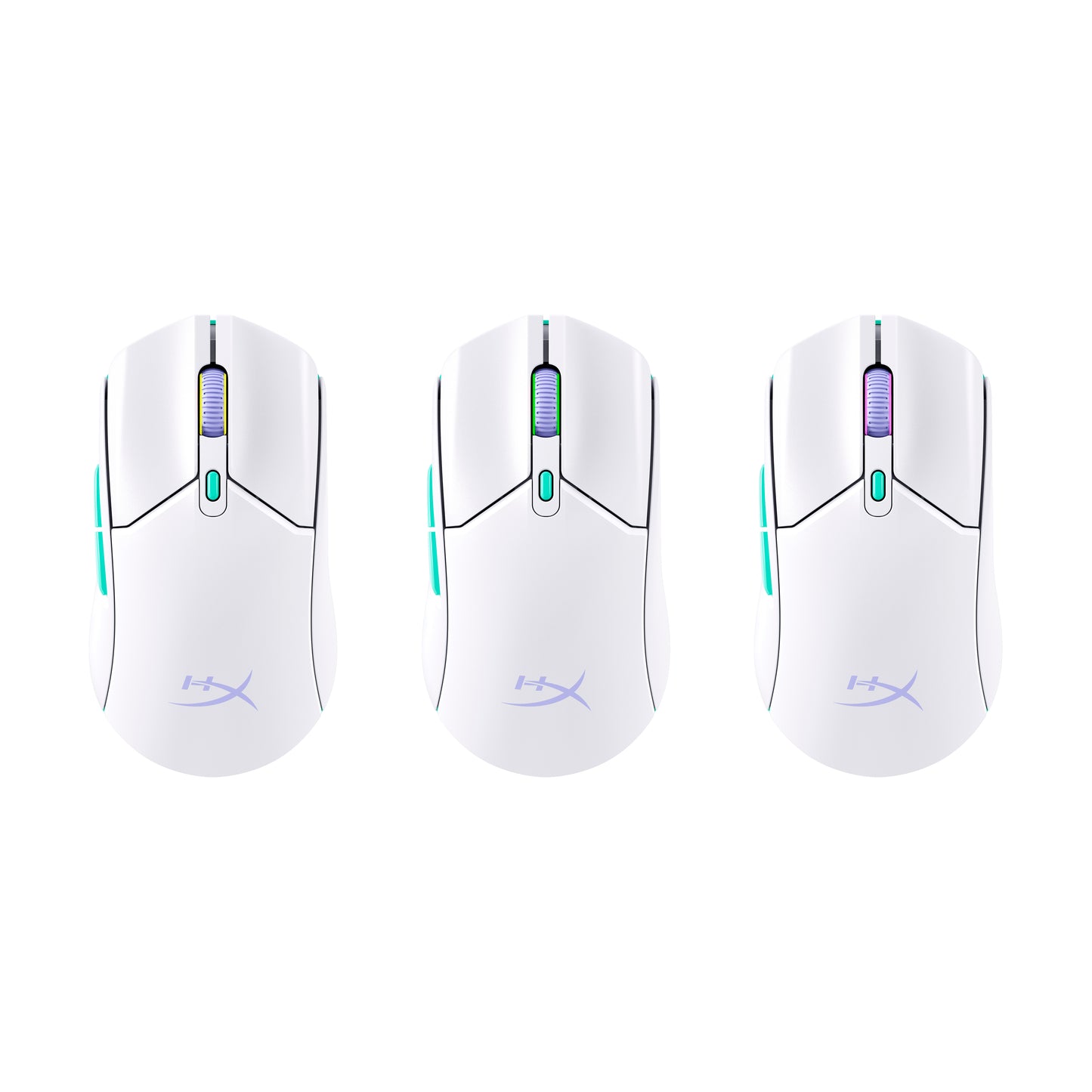 HyperX Pulsefire Haste 2 Core Wls - Gaming Mouse (Wht/Grn/Pur)