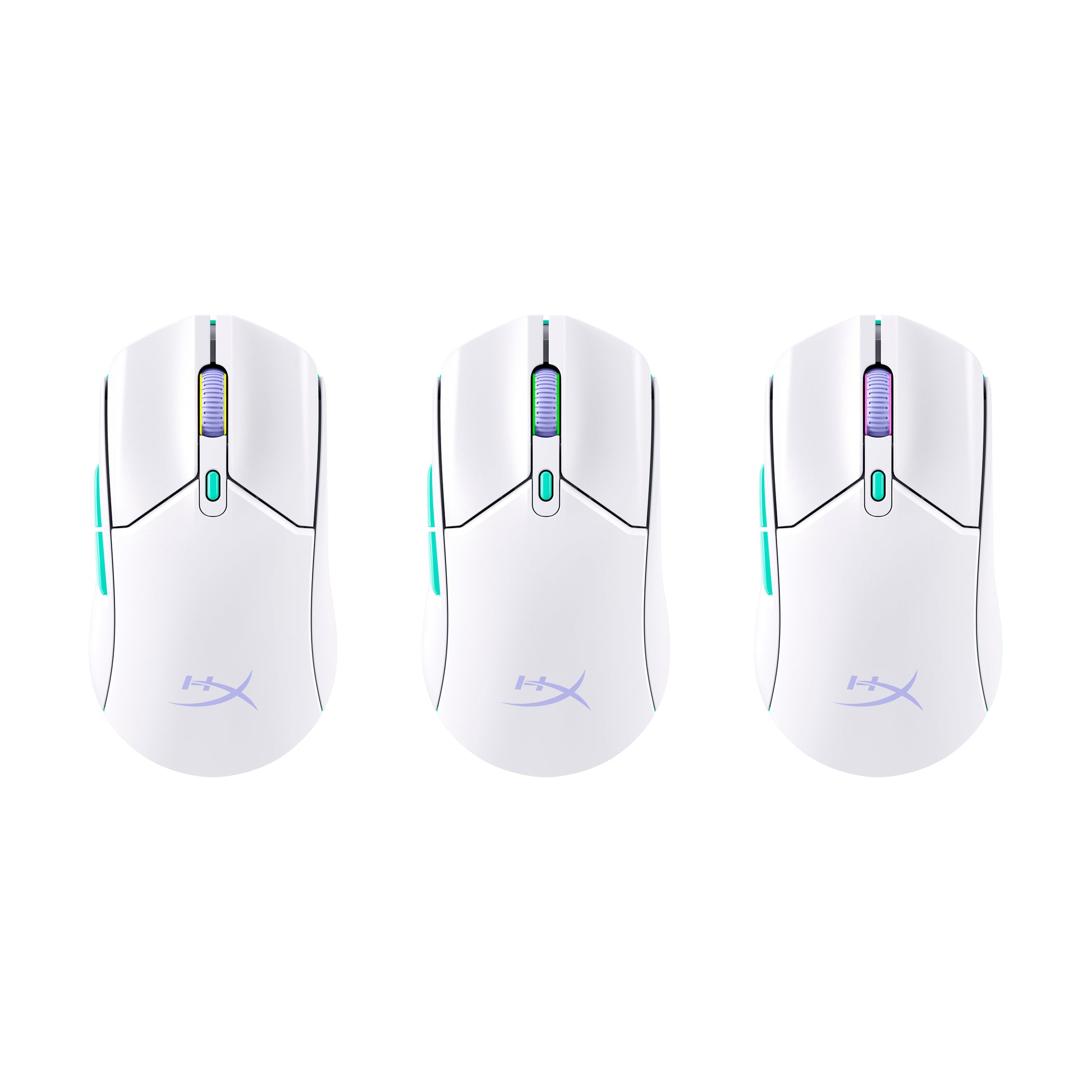 HyperX Pulsefire Haste 2 Core Wls - Gaming Mouse (Wht/Grn/Pur)