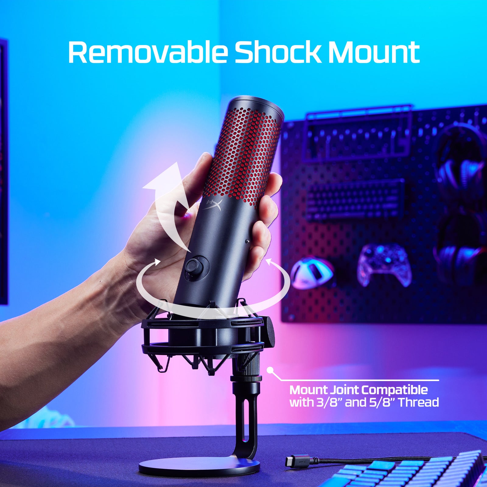 HyperX QuadCast 2 - USB Microphone (Grey)