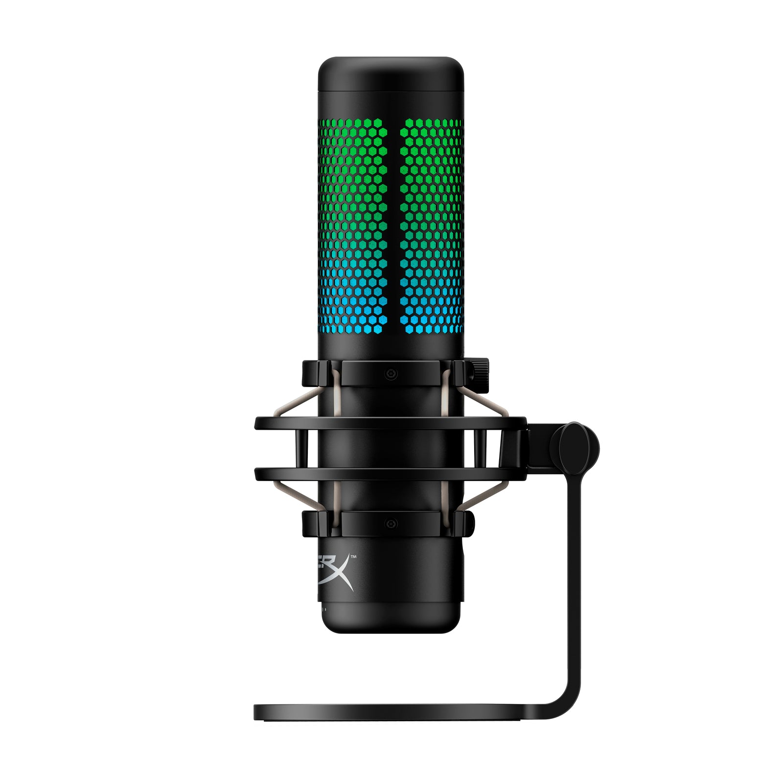 HyperX QuadCast S - USB Microphone (White-Grey) - RGB Lighting