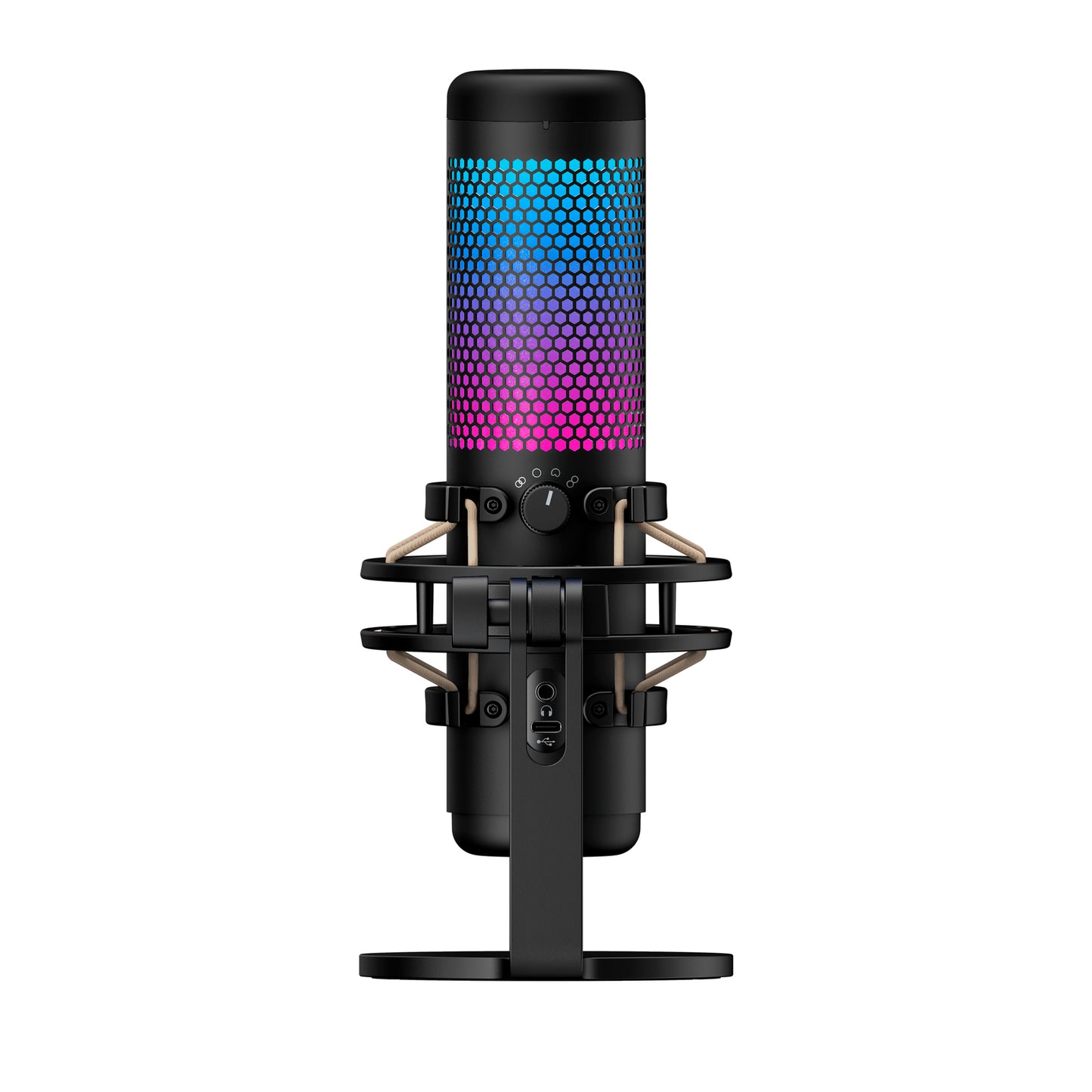 HyperX QuadCast S - USB Microphone (White-Grey) - RGB Lighting