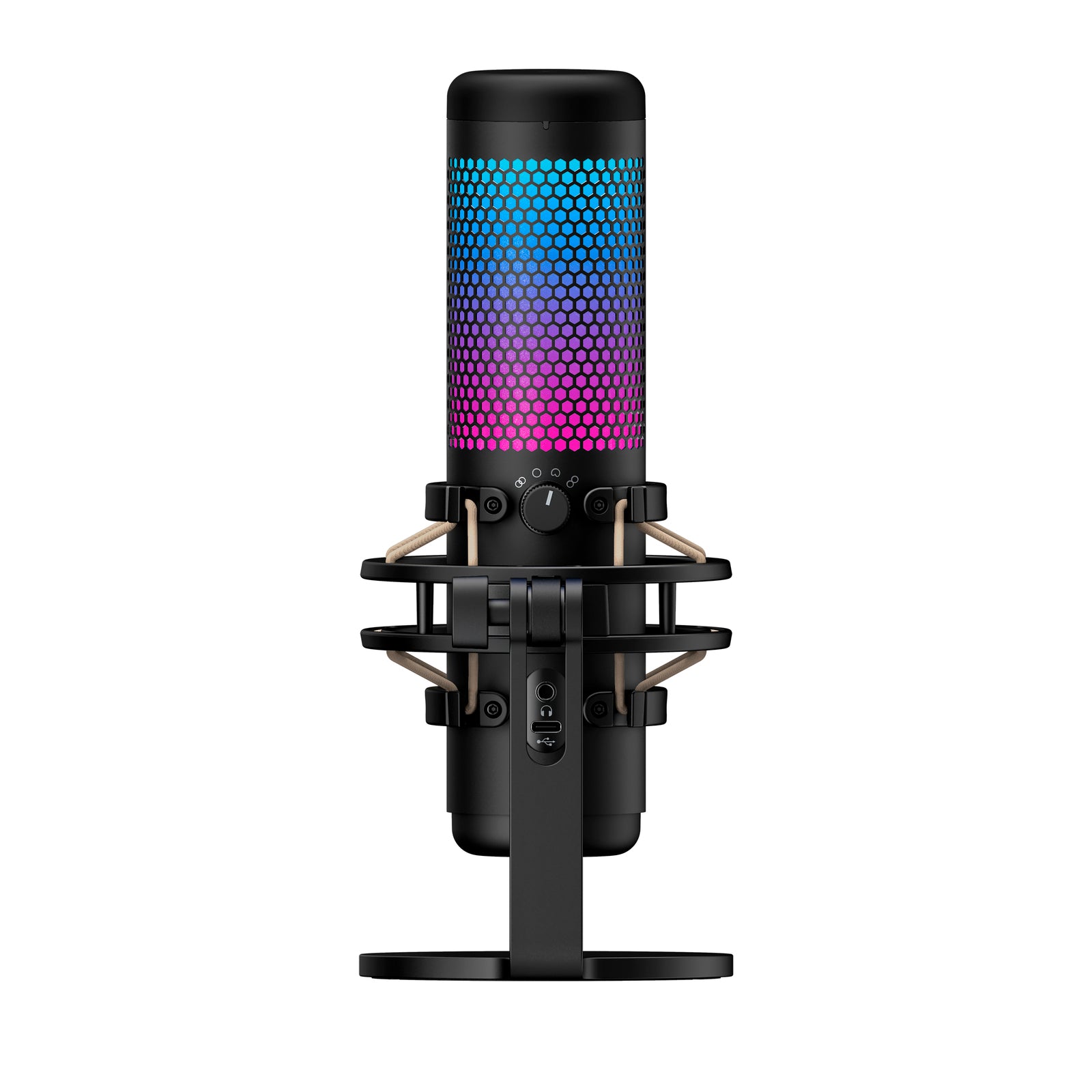 HyperX QuadCast S - USB Microphone (White-Grey) - RGB Lighting