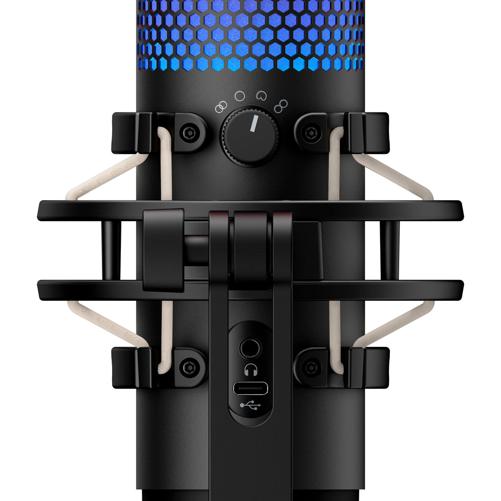 HyperX QuadCast S - USB Microphone (White-Grey) - RGB Lighting