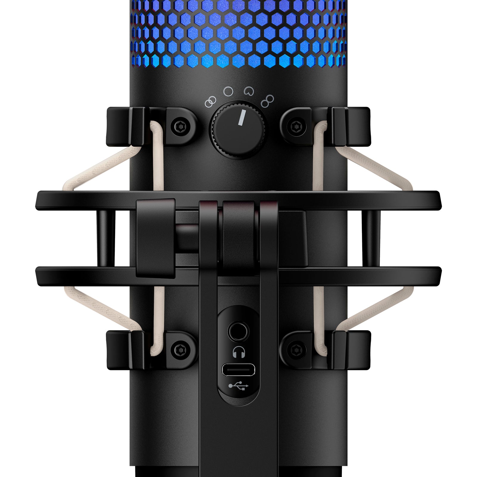 HyperX QuadCast S - USB Microphone (White-Grey) - RGB Lighting