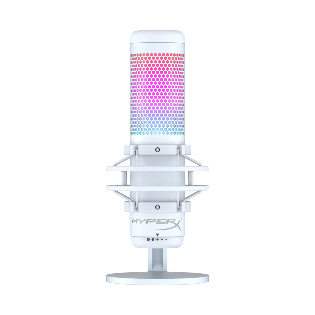 HyperX QuadCast S - USB Microphone (White-Grey) - RGB Lighting