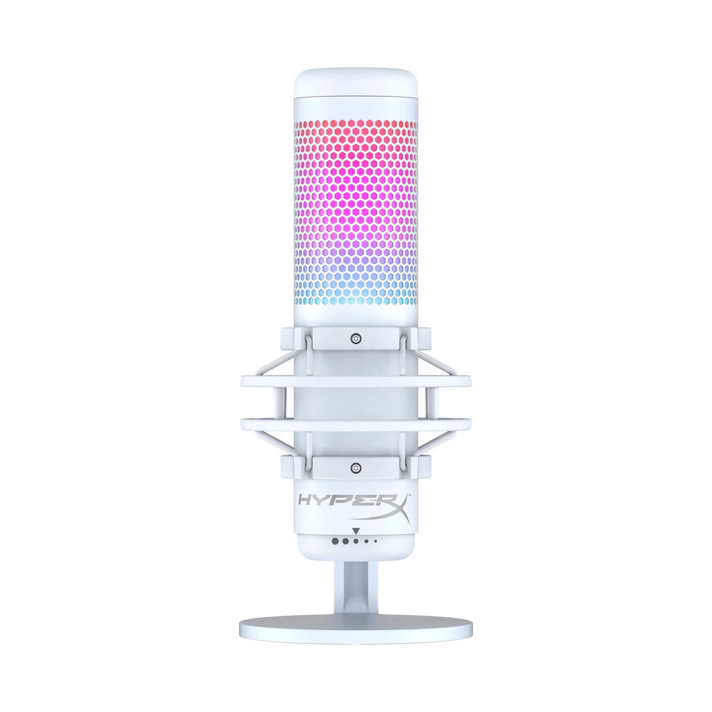 HyperX QuadCast S - USB Microphone (White-Grey) - RGB Lighting