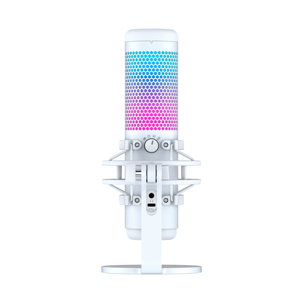 HyperX QuadCast S - USB Microphone (White-Grey) - RGB Lighting