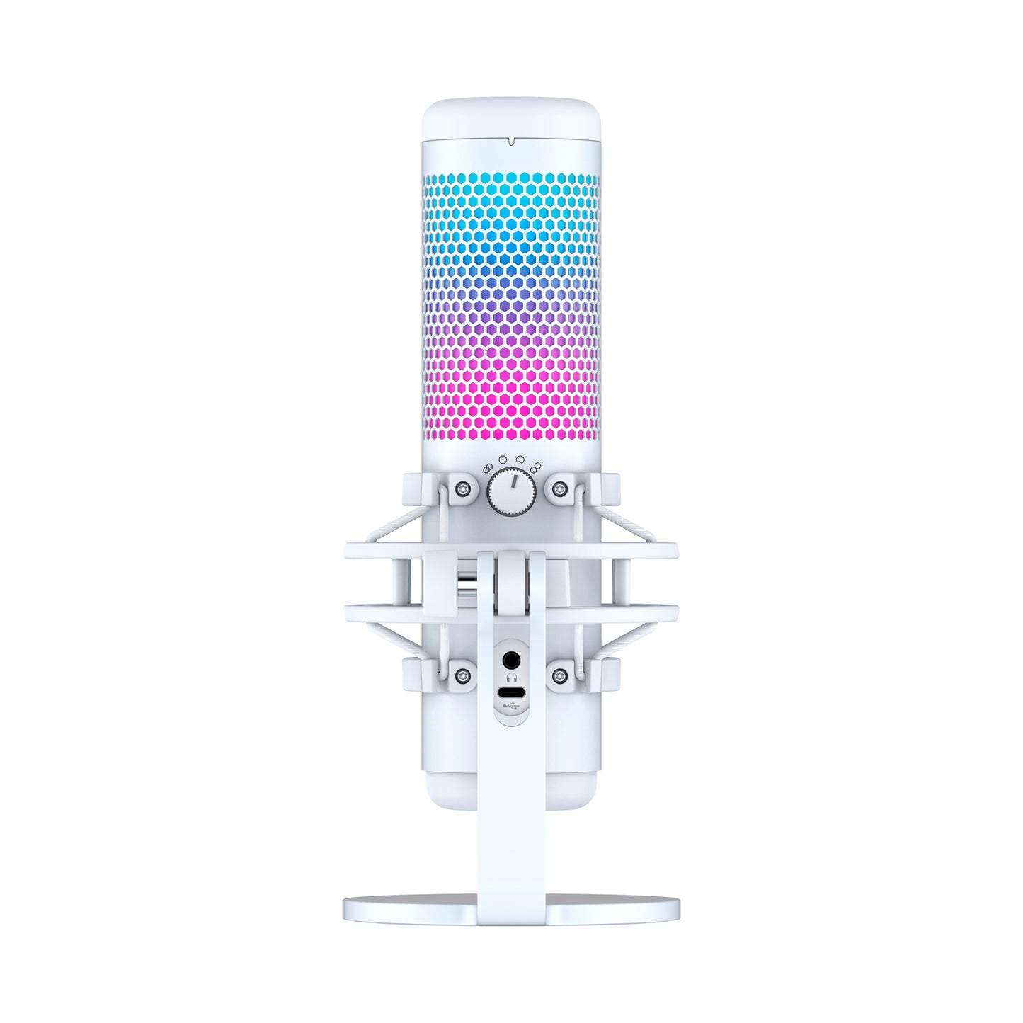 HyperX QuadCast S - USB Microphone (White-Grey) - RGB Lighting