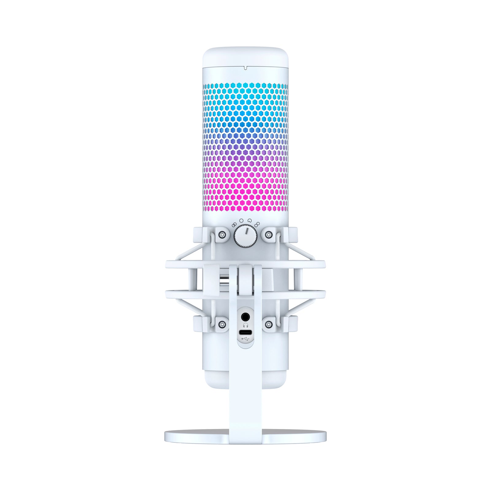HyperX QuadCast S - USB Microphone (White-Grey) - RGB Lighting