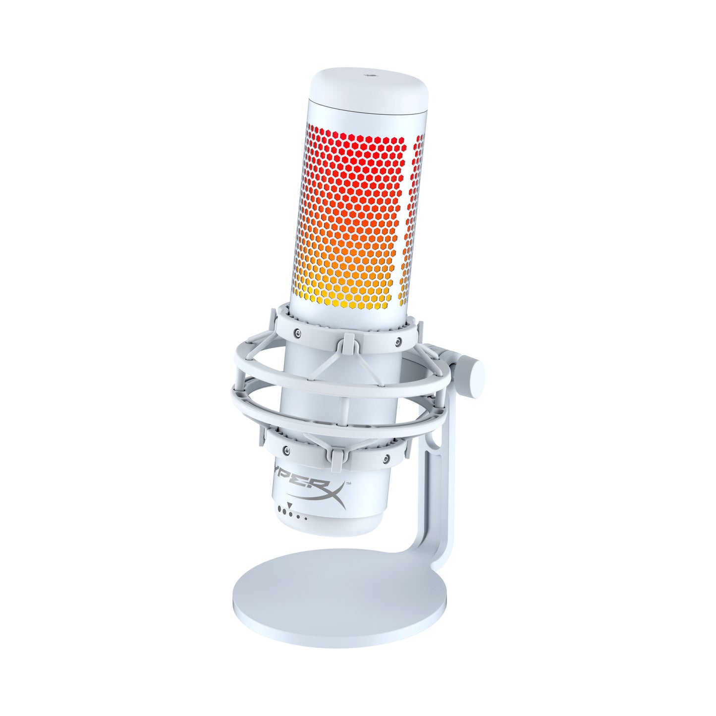 HyperX QuadCast S - USB Microphone (White-Grey) - RGB Lighting