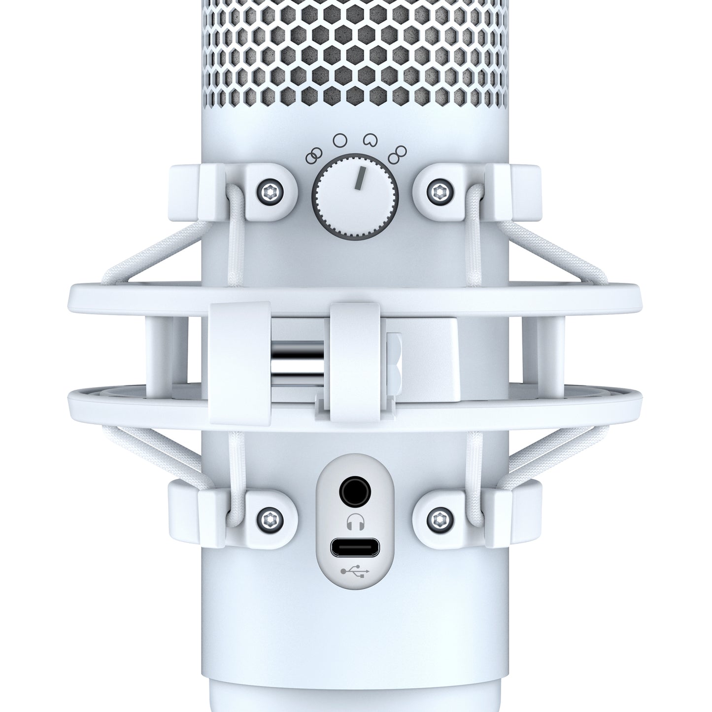 HyperX QuadCast S - USB Microphone (White-Grey) - RGB Lighting