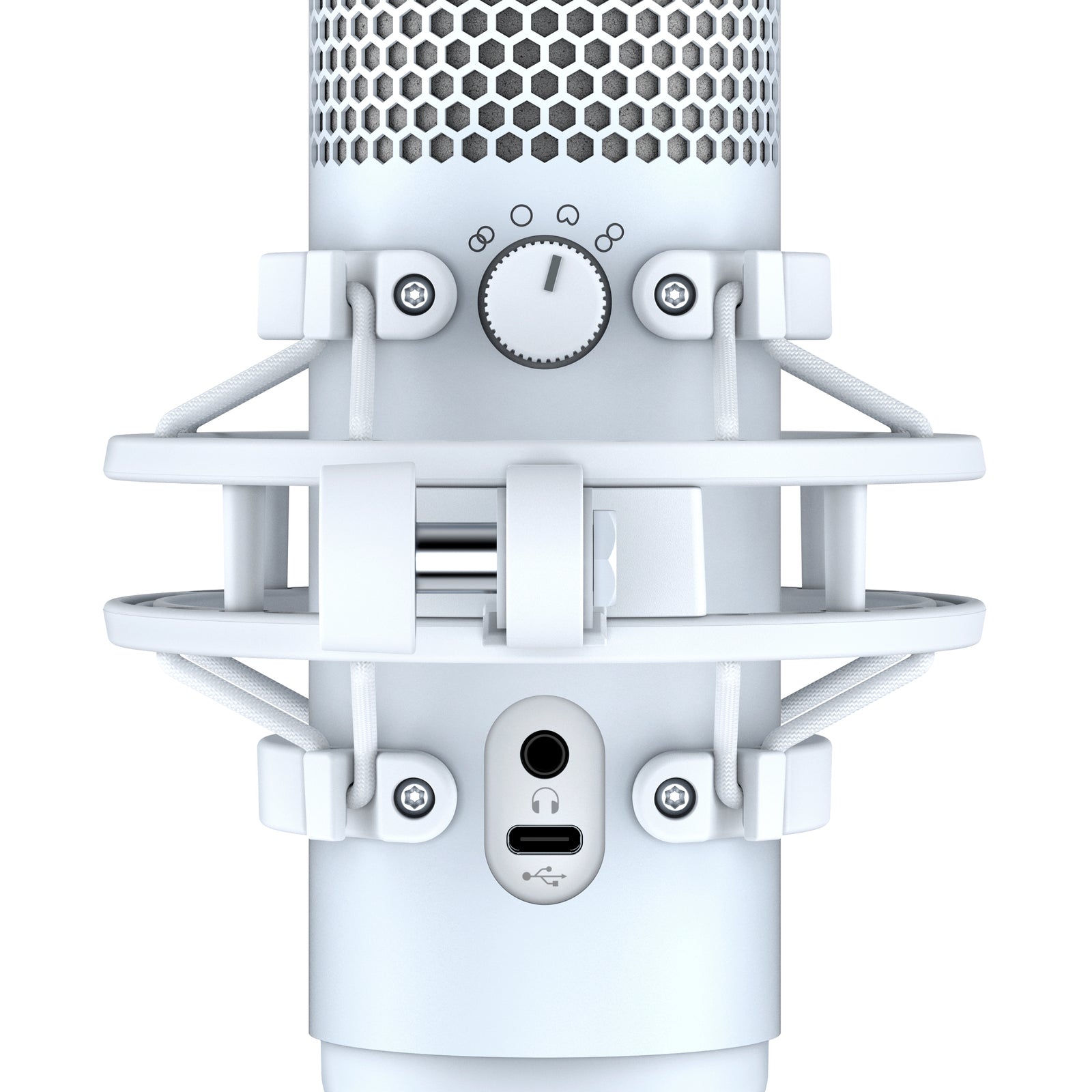HyperX QuadCast S - USB Microphone (White-Grey) - RGB Lighting