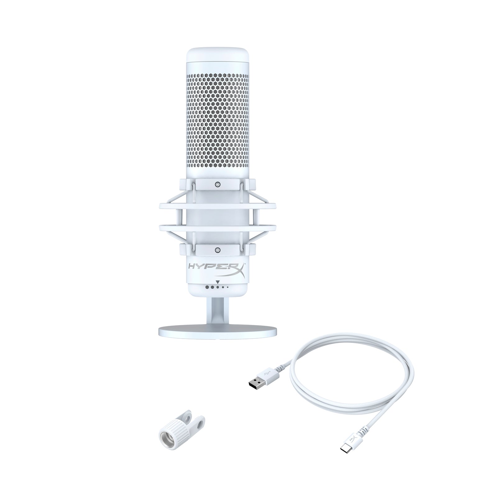 HyperX QuadCast S - USB Microphone (White-Grey) - RGB Lighting