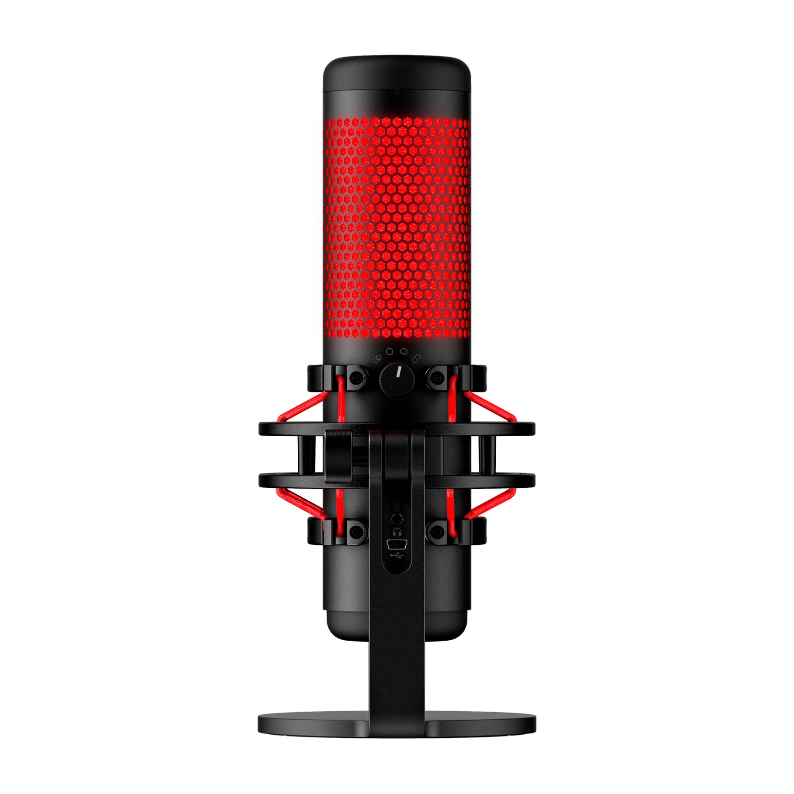 HyperX QuadCast - USB Microphone (Black-Red) - Red Lighting