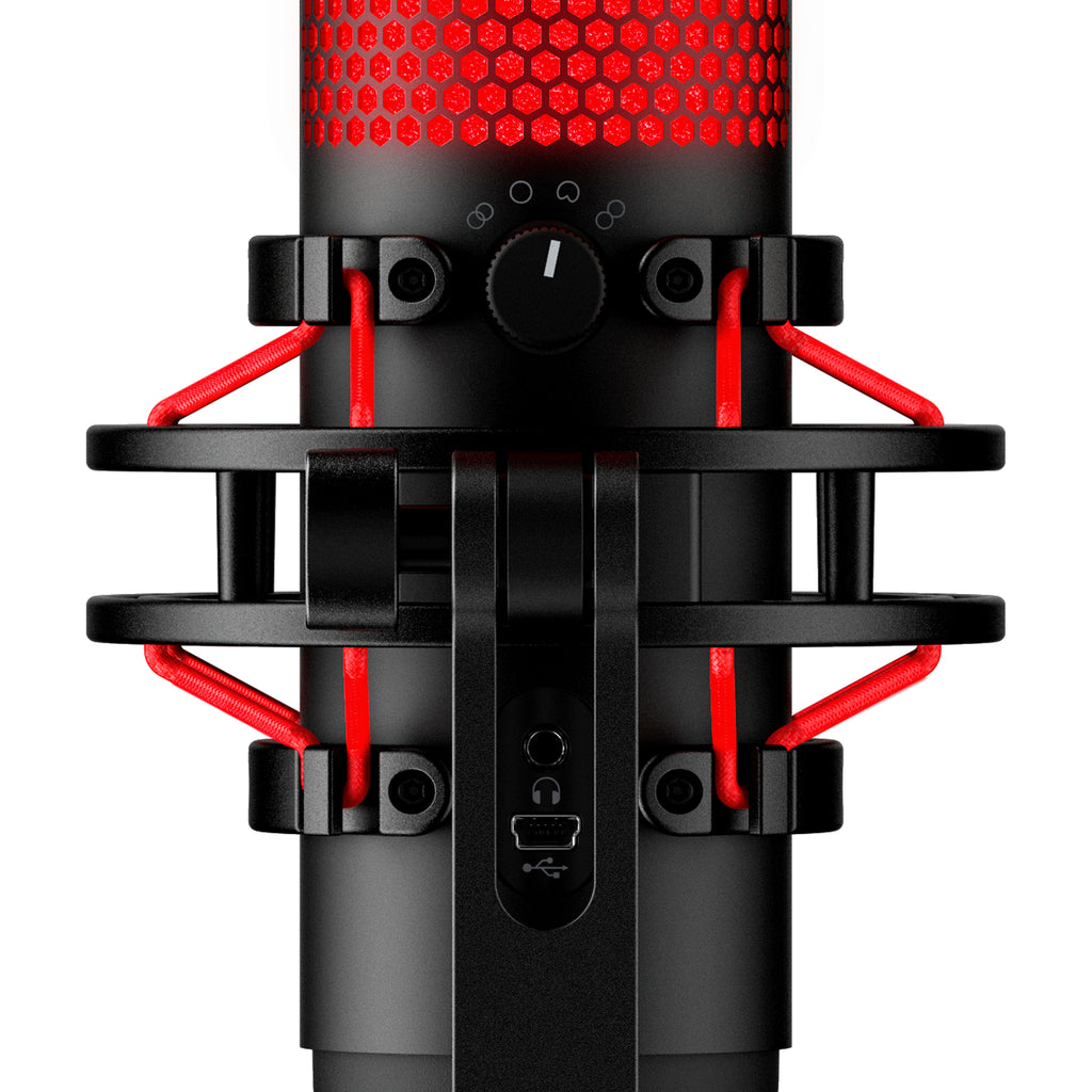 HyperX QuadCast - USB Microphone (Black-Red) - Red Lighting