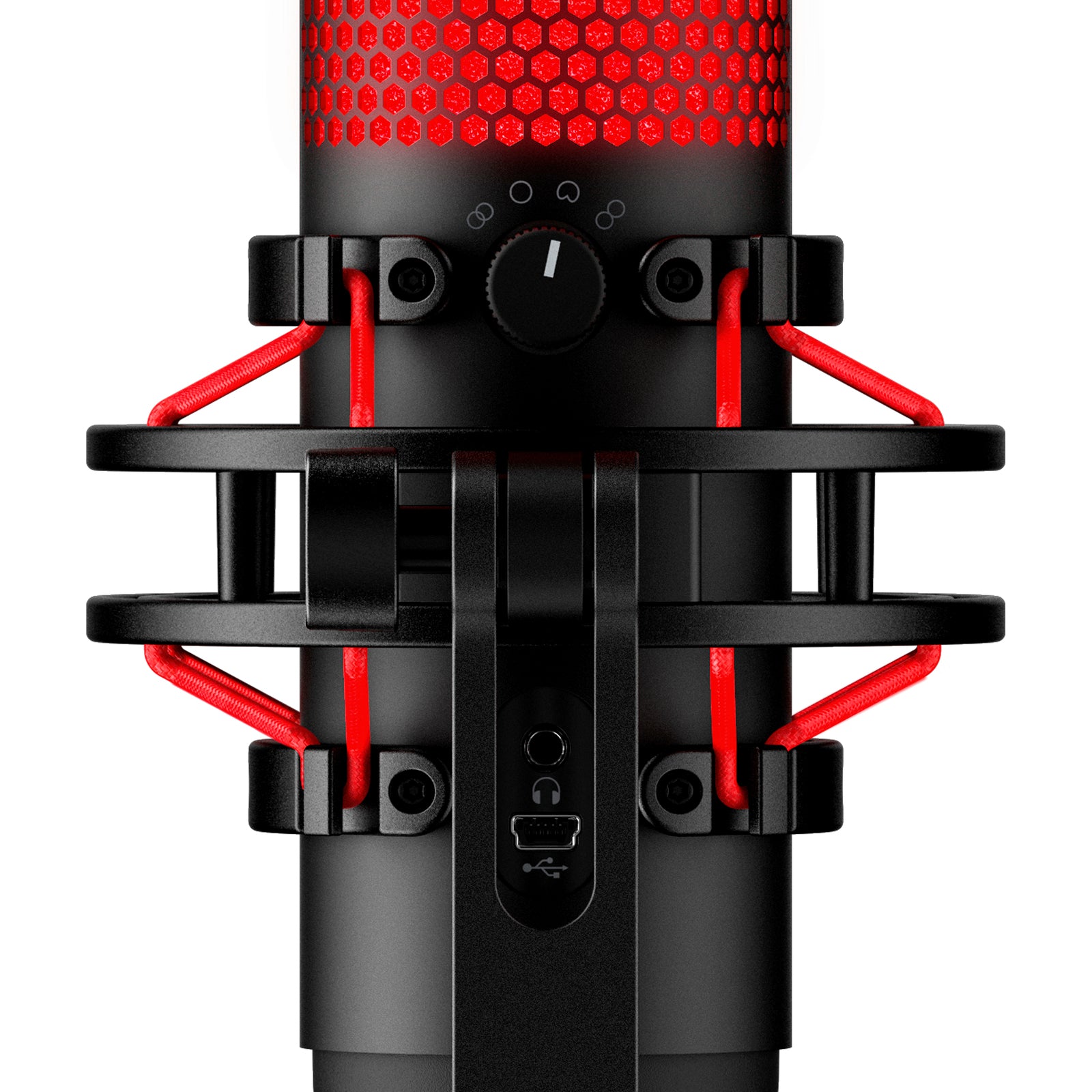 HyperX QuadCast - USB Microphone (Black-Red) - Red Lighting